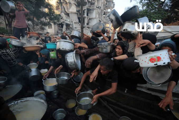 Israel has continued to use starvation of civilians as a weapon of war against Palestinians in Gaza.(Photo: via QNN)